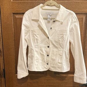 Geoffrey Beene Sport Stretch White Jean Jacket 14